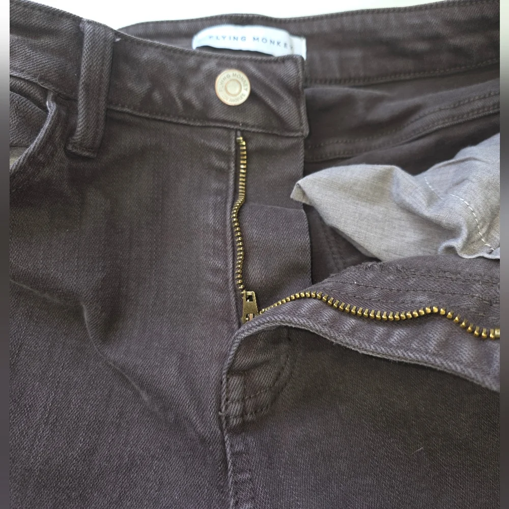 Flying Monkey Women's Brown Stretch Denim Jeans SZ 27 Mid Rise Straight/Bootcut - Picture 3 of 6